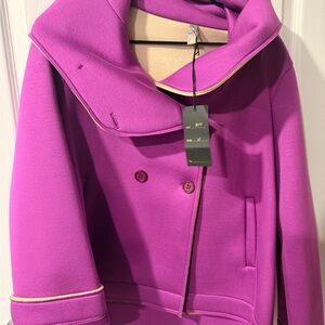 Vibrant Purple Double-Breasted Coat